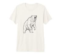 Grizzly Bear Minimalist Hand Drawn Sketch Art Premium T-Shirt