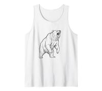 Grizzly Bear Minimalist Hand Drawn Sketch Art Tank Top