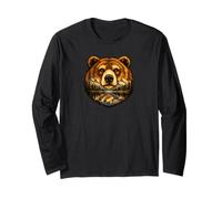 Grizzly Bear, Mountain Lake Wilderness, Wildlife Reflection Long Sleeve T-Shirt