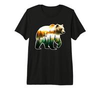 Grizzly Bear Nature Mountains Brown Premium T-Shirt