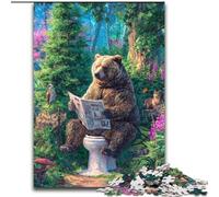 Grizzly Bear on The Toilet Jigsaw Puzzles for Adults 1000 Piece Puzzle, Brain Intelligence Challenge Addictive Toys for Home Decoration (26x38cm)