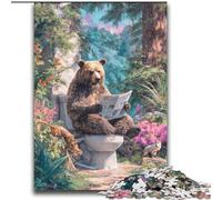 Grizzly Bear on The Toilet Jigsaw Puzzles for Teenagers 2000 Piece Puzzle, Educational Games Home Decoration Birthday Present, Gifts, Wall Art (70x100cm)