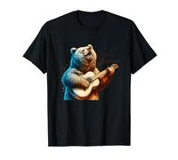 Grizzly Bear Playing Guitar Funny Rock Music Guitar T-Shirt