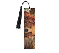 Grizzly Bear Print 5pcs Wooden Bookmarks with Tassels, Reading Page Markers Book Marks, Gifts for Men Women
