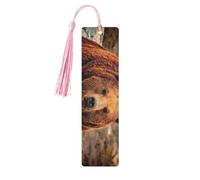 Grizzly Bear Print 5pcs Wooden Bookmarks with Tassels, Reading Page Markers Book Marks, Gifts for Men Women