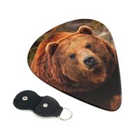 Grizzly Bear Printed Guitar Picks 6 Pcs Guitar Plectrum Acoustic Electric Guitar Pick For Bass Electric Acoustic Guitars Ukulele Thin Medium Thick Set 0.96mm