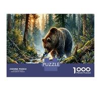 Grizzly Bear Recycled Paper Jigsaw Puzzle 1000 Piece Mountain Stream Memory Improvement Party Game Home Decor 70x50cm/1000pcs