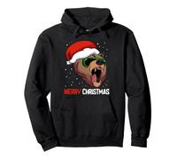 Grizzly Bear Santa Hat Christmas Pajama Cool Winter X-Mas Pullover Hoodie