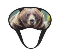 Grizzly Bear Sleep Mask for Side Sleeper, Blackout Eye Mask for Women Men, Zero Pressure Sleeping Masks Soft Breathable Eye Cover Comfortable Blindfold Eyeshade for Night Sleep