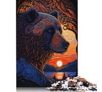 Grizzly Bear Style 3 Puzzle for Adults And Teenagers 500 Pieces Wooden Puzzle Jigsaws for Adults Puzzle Gifts 500pcs (52x38cm)