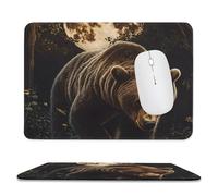 Grizzly Bear Walking Through Forests Mouse Pad Waterproof Ultra-Thin Non-Slip Rubber Base Square Mouse Mat Gaming Mousepad 7.9"x9.4"