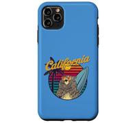 Grizzly Bear With Sunglasses California Aesthetic Surf Retro Case for iPhone 11 Pro Max