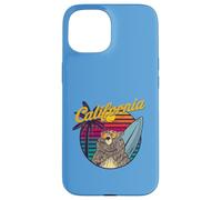 Grizzly Bear With Sunglasses California Aesthetic Surf Retro Case for iPhone 15