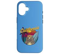 Grizzly Bear With Sunglasses California Aesthetic Surf Retro Case for iPhone 16