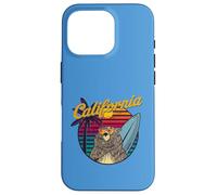 Grizzly Bear With Sunglasses California Aesthetic Surf Retro Case for iPhone 16 Pro
