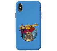 Grizzly Bear With Sunglasses California Aesthetic Surf Retro Case for iPhone X/XS