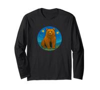 Grizzly Bear Zoo Animal - Van Gogh Starry Night Style Long Sleeve T-Shirt