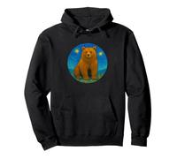 Grizzly Bear Zoo Animal - Van Gogh Starry Night Style Pullover Hoodie