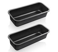 Grizzly Bread Baking Tin, 2X 3Lb Loaf Tins, 12" x 4.5" x 3" (30 x 11.5 cm), Deepdrawn, Seamless, Sourdough-Resistant, Non-Stick, Bread and Cake Mould, Black