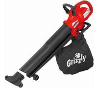 Grizzly ELS 3017 E Electric Leaf Vacuum Cleaner/Leaf Blower/Shredder / 3000 Watt Motor / 45 L Collection Bag/Metal Shredder Knife/Carrying Strap/Additional Handle/Mobile Surface Suction Nozzle