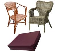 GRIZZLY FOAM 10cm Thick Waterproof Garden Seat Pads Cushions Indoor Outdoor Seat Pads Office Rattan Patio Chair Pad Ask Any Custom Size (16x16x4 inch) (Burgundy, 18x20x4inch 45x50x10cm)