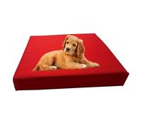 GRIZZLY FOAM Waterproof Dog Bed Cushion Pet Bed and Mattress Indoor Outdoor with Removable Zipped Cover Ask for Any Customize Size (Red, 77x52x5cm)