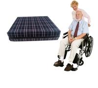 GRIZZLY FOAM Wheelchair Seat Pad Waterproof Seat Cushion Full Support, Elderly, Comfort Seat Aid, Multi-use Removeable Zipped Cover Ask Any Custom Size (Navy Chek, 18x18x3inch 45x45x7.5cm)