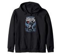 Grizzly Sabbath Bear With Guitar Rock Music Forest Scene Zip Hoodie