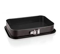 Grizzly, Springform Tin, Rectangular Baking Tin, 14" x 9" (35 x 24 cm), Black, with Overflow Protection, Non-Stick, Large, Tall Rectangular Cake Tin