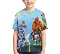 Grizzy?and?The?Lemmings 3D Print T-Shirts for Boys Teens Girls Round Neck Tops Tee Cartoon Fashion Short Sleeve