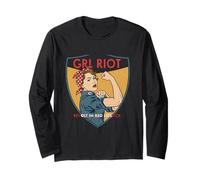 GRL RIOT Empowerment Retro Pop Art Long Sleeve T-Shirt