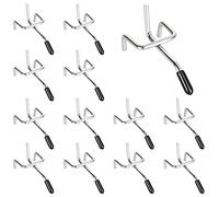GrliTra 25 Pack Pegboard Hooks 2 Inch L Shape Galvanized Metal Heavy Duty Peg Hooks with 50Pcs Rubber Tipped Fit for 1mm/4inch Thick Peg Board Pegboard Hook for Organizer Garage Kitchen Office Store