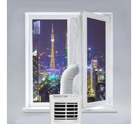 GRMGIRL Air Conditioner Window Kit,400CM Window Seal for Portable Air Conditioner and Tumble Dryer,Air Exchange Guards With Zip and Hook Tape, Easy to Install