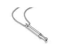 Grmpt Stainless Steel Breathing Necklace Anxiety Breathe Easy Necklaces Natural Calm Necklace, Moderate type, Metal, No Gemstone