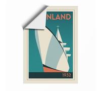 Grønland Liner 1932 Art Deco Unframed Wall Art Print A2 (59.4×42cm), Wall Decor for Living Room, Bedroom, Office & Home, Art Gift