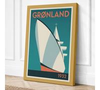Grønland Liner Art Deco Canvas Wall Art Print 24x16 Inch
