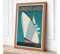 Grønland Liner Art Deco Canvas Wall Art Print 30x20 Inch