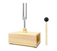 Grnlucja 432 Hz Tuning Fork Silver&Wood Color Resonance Tuning Fork for Sound Healing,Tuning Fork Resonance Teaching, Hearing Tests, with Resonance Box