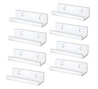 Grnlucja 8 Piece Clear Vinyl Record Shelf Wall Mount - Acrylic Album Holder Display Stand