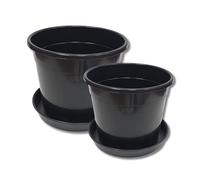 Gro Garden Products Plant Pot & Saucer, Heavy Duty Pot with Saucer - Tomato Planter, Large Plant Pots Outdoor & Indoor Plant Pot for Herb, Flowers, Potato (30 Litre Pot with 35cm Saucer, 2, Pack)