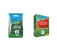 Gro-Sure Aqua Gel Coated Smart Grass Lawn Seed, 80 m2, 3.2 kg, Blue,Green & 20500187 Fast Acting Grass Lawn Seed, 30 m2, 900 g