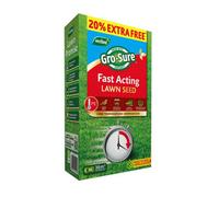 Gro-Sure Fast Acting Lawn Seed 30M² + 20% Extra Free Quick Growing Hard Wearing Grass Ideal For Bare Patches & Overseeding