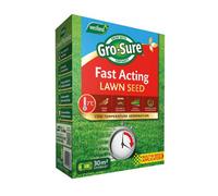 Gro-Sure Fast Acting Lawn Seed 30M² Quick Growing Hard Wearing Grass Ideal For Bare Patches & Overseeding
