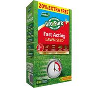 Gro-Sure Fast Acting Lawn Seed 36M² Box Quick Growing Hard Wearing Grass Seed For New Lawns, Over-Seeding & Bare Patches