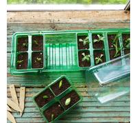 Gro-Sure Visiroot Windowsill Propagator Set Twin Pack - 2 X 12-Cell Trays With Lids And Drip Trays.