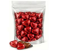 GRO VITS - Milk Chocolate Hearts - Red Foil Wrapped Chocolates, 30 Pack Sweet Treats for Valentine’s Day, Weddings, Parties, Candy Buffets, Gift Bags & Table Decorations
