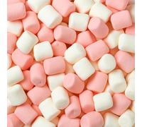 GRO VITS - Pink and White Mini Marshmallows 500g - Soft Fluffy Mini Mallows for Baking, Hot Chocolate, Toppings, Cake Decoration, Sweet Treats, Party Snacks & Gift Bags