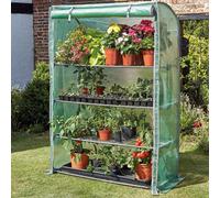 Gro-Zone Max Greenhouse With Steel Frame, Pe Cover & 4 Shelves - Germinate Seeds, Propagate & Grow Plants - H170 X W120 X D50Cm