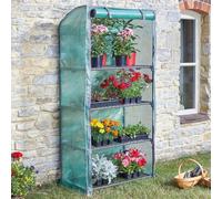 Gro-Zone Mini Greenhouse With 4 Shelves - Germinate Seeds, Propagate Plants & Grow Exotic Fruit & Veg - H170 X W80 X D50Cm