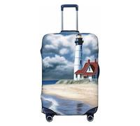 Groamaux Travel Luggage Cover Red White Polka Dot Luggage Suitcase Protector Luggage Fit, Lighthouse, 2XL